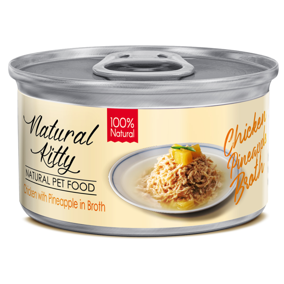 Natural Kitty Premium 100% mokré krmivo pro kočky kuřecí ananas 24x80 g