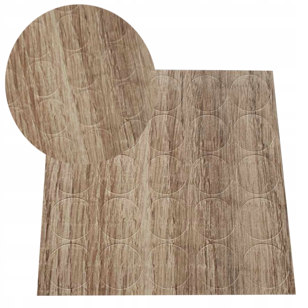 100 szt ZAŚLEPKI SAMOPRZYLEPNE MASKUJĄCE DO MEBLI DĄB SONOMA 858 Folmag