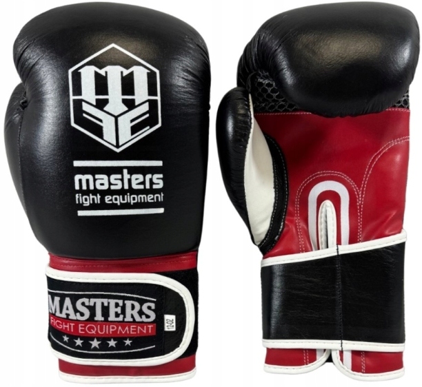 Boxerské rukavice Masters Rbt-a 12oz Kožené černo-červené