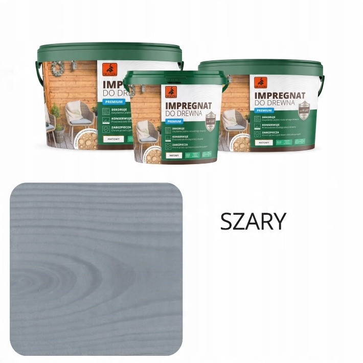 

Impregnat akrylowy do drewna Dragon 10L Szary