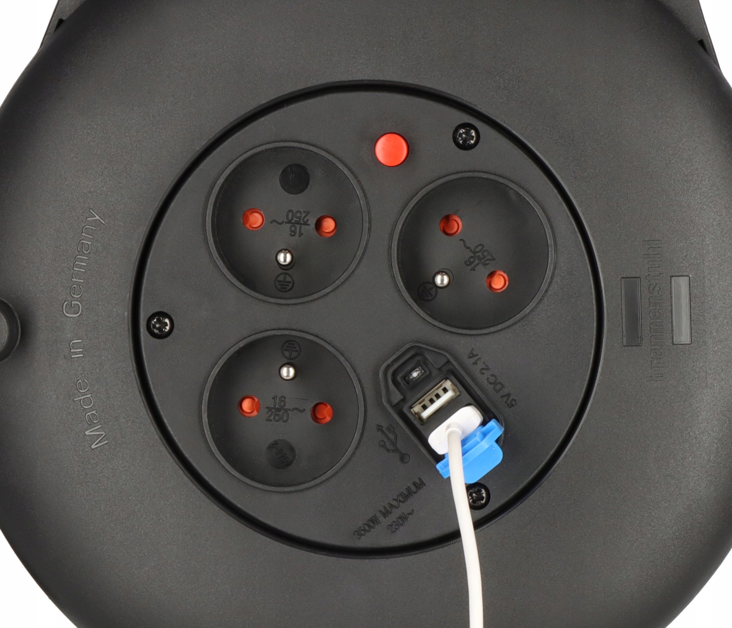 BRENNENSTUHL Vario Line Bębnowy Przedłużacz USB 10m Do Wnętrz Czarna — miniatura 5