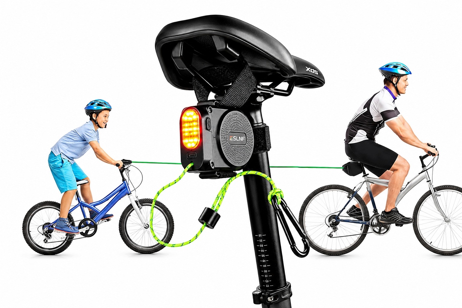 Hol Do Roweru Linka Holownicza Odblaskowa 3M Samozwijająca Lampka Led