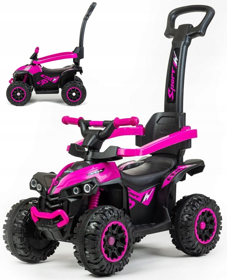 Jeździk dla dziecka pchacz Quad Baby Mix Rączka prawadzenia interaktywny