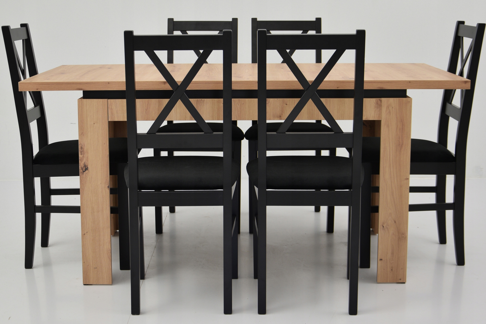 Stół Rozkładany SONOMA 6 krzeseł z drewna JADALNIA Marka Grande Meble