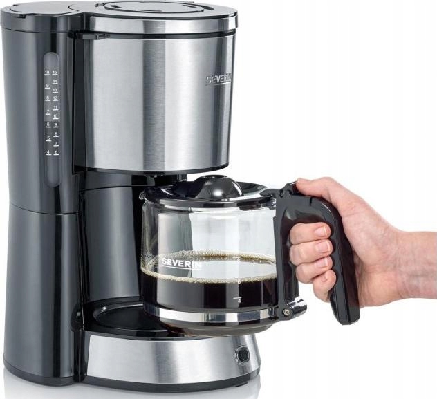 Kávovar Severin, Ka 4823 Type, lakovaná nerez ocel, 10 šálků, skleněná konv