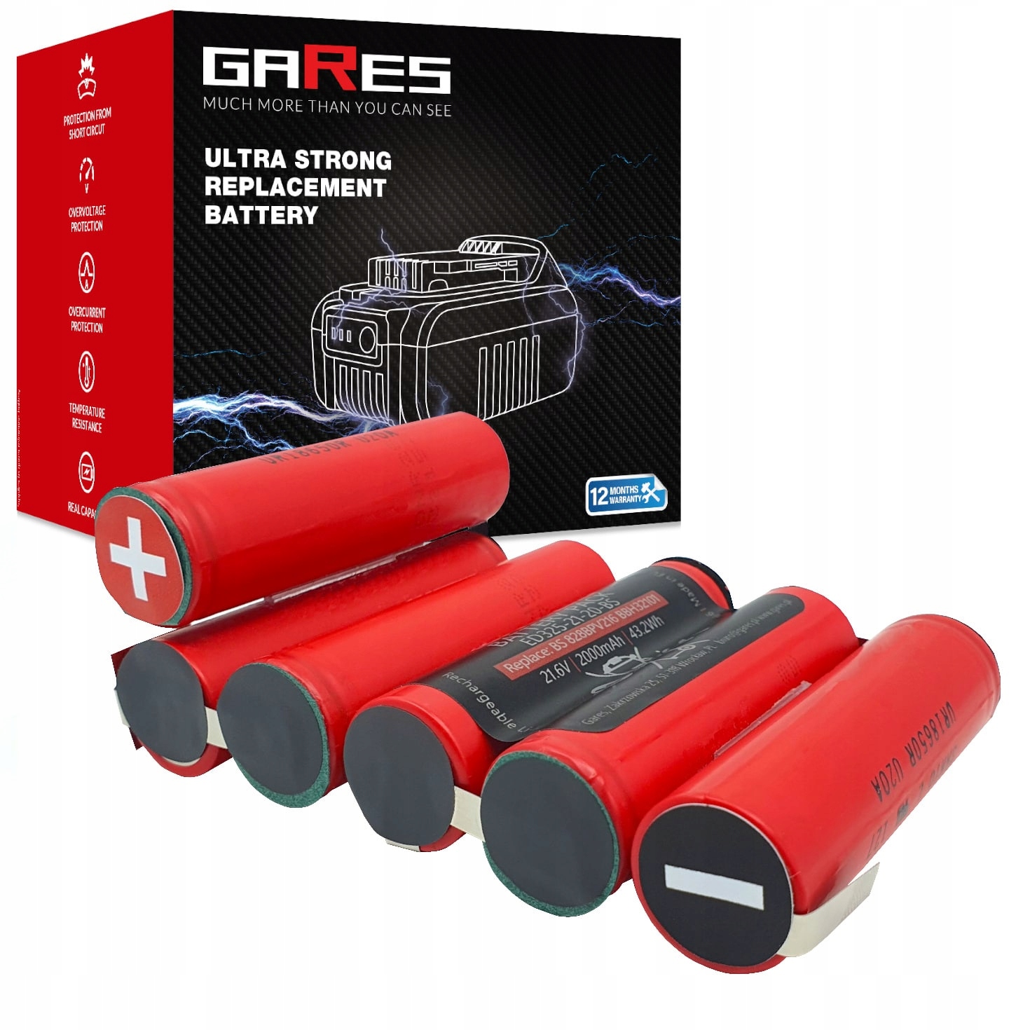 Bateria do odkurzacza Bosch, akumulator 21.6V 2Ah BBH32101, 828BPV216