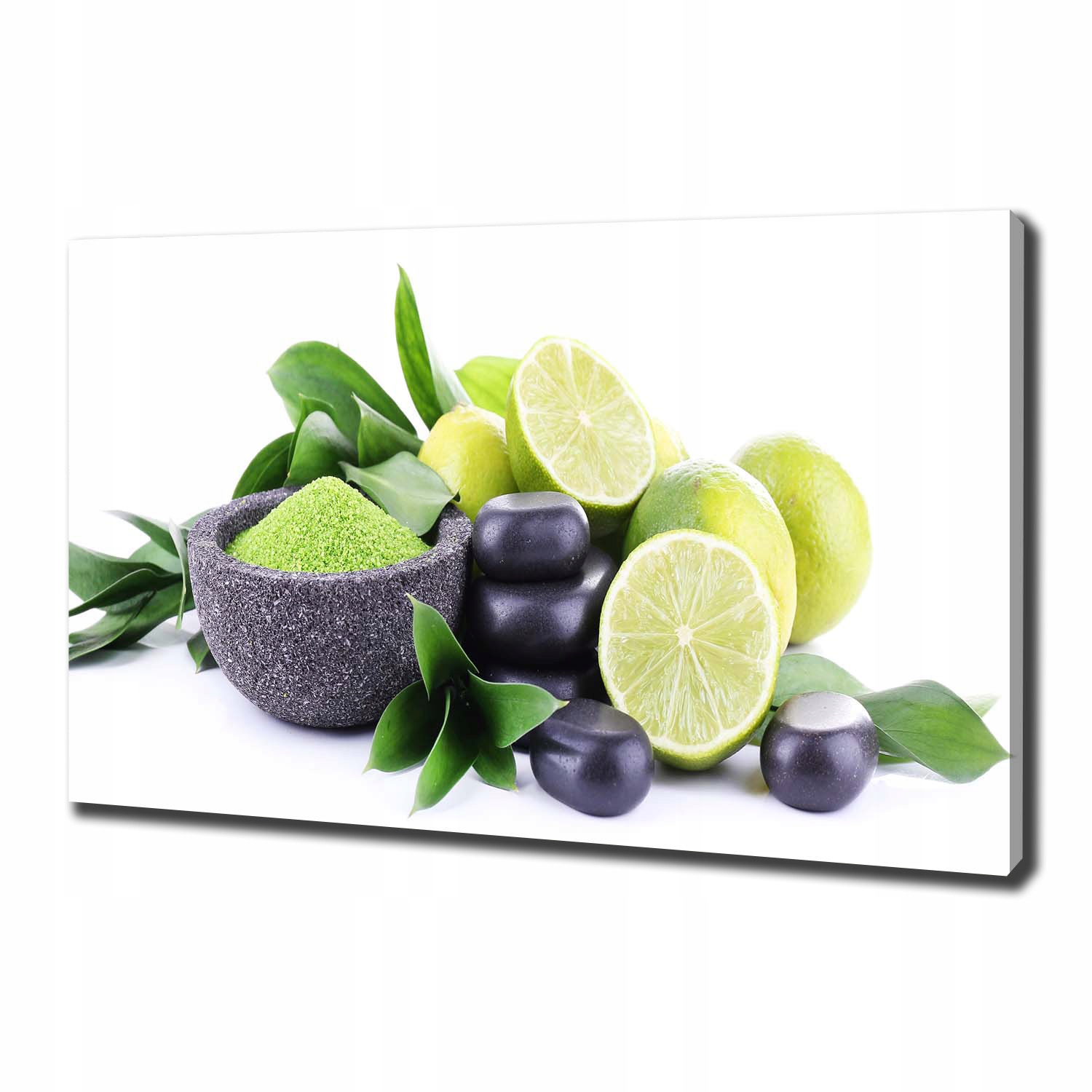 

Foto obraz na płótnie Limonki i kamienie 100x70 cm