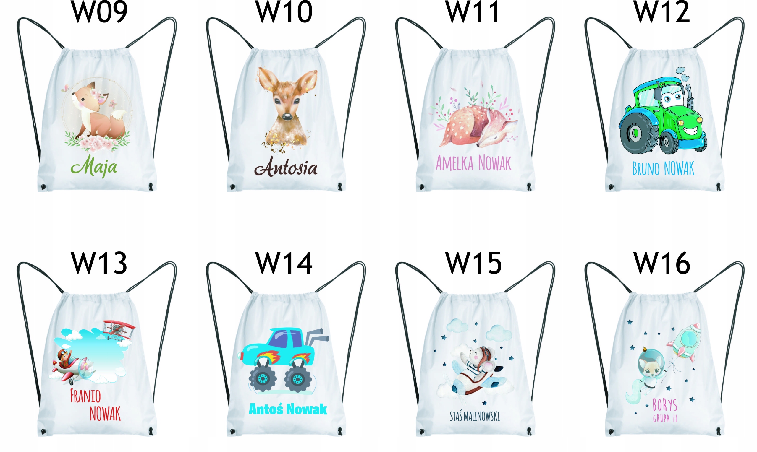 WOREK PLECAK do przedszkola szkoły JEDNOROŻEC dla dziecka + IMIĘ wzory Marka bez marki