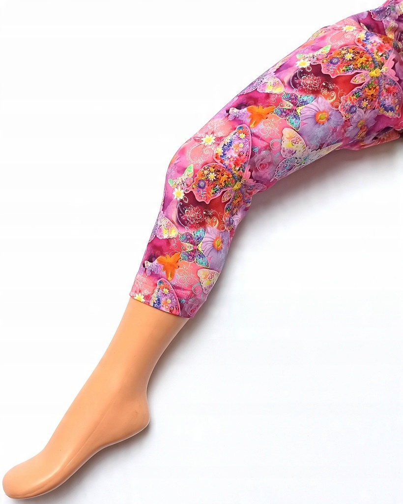 

legginsy wzory 3/4 getry motyle druk efekt 3D 164