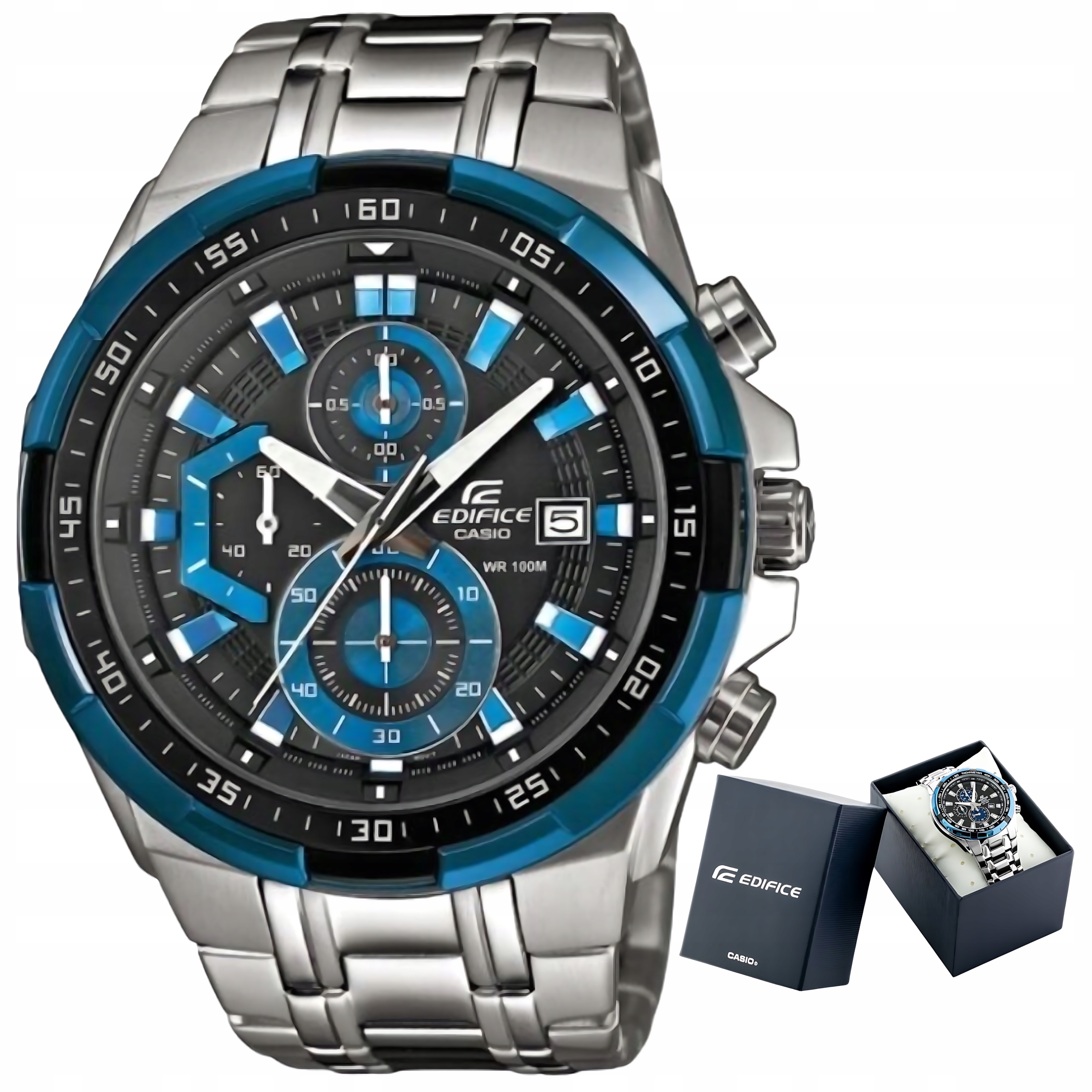 Pánské Hodinky Casio Edifice EFR-539D-1A2 Chronograf Ocel Vodotěsné WR100