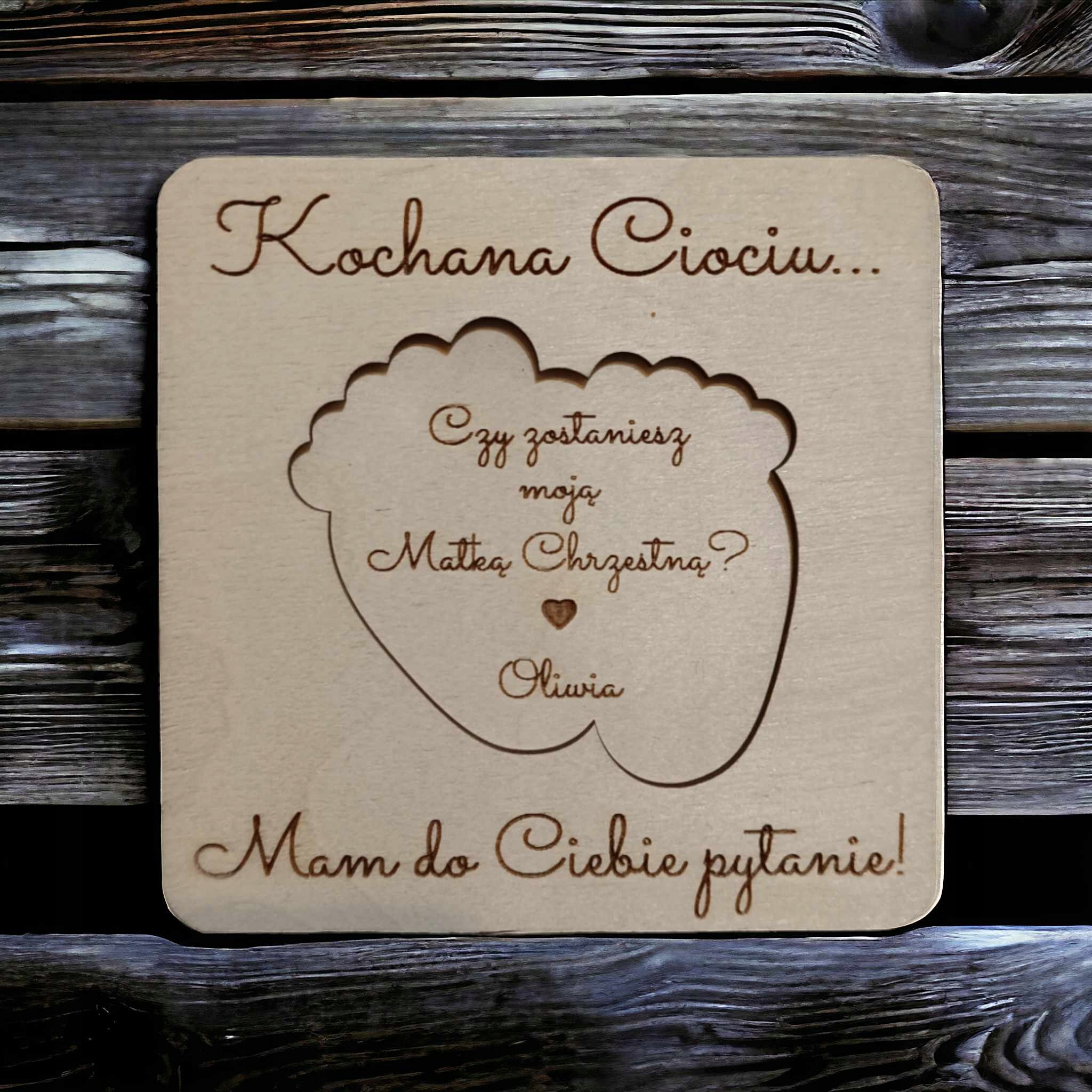 PROŚBA DO CHRZESTNYCH O BYCIE CHRZESTNYM ZAPROSZENIE NA CHRZEST Marka bez marki