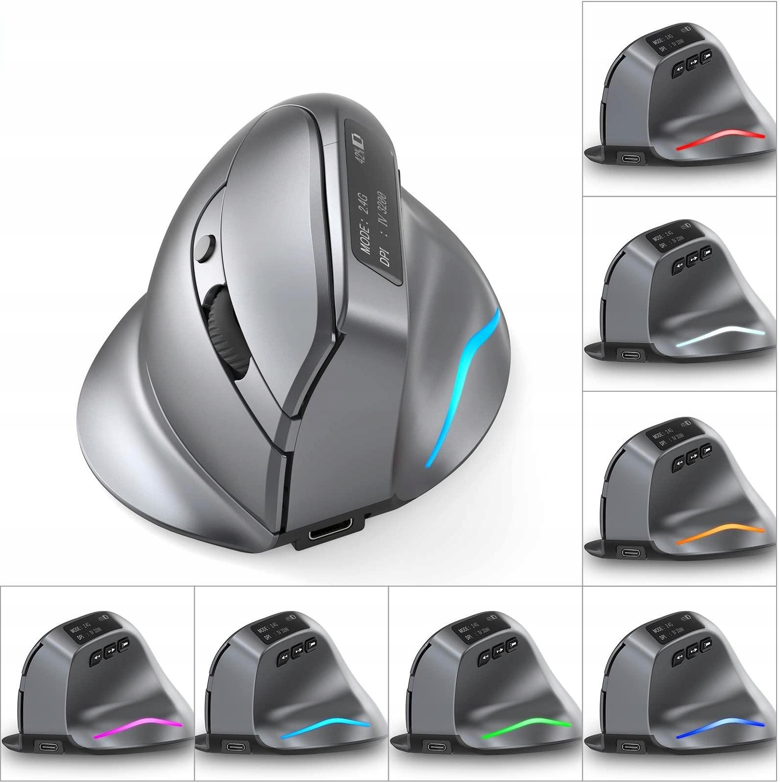 MYSZ PIONOWA BEZPRZEWODOWA Akumulator 730mAh USB-C BT 2.4G OLED do 3200 DPI Model F-26C