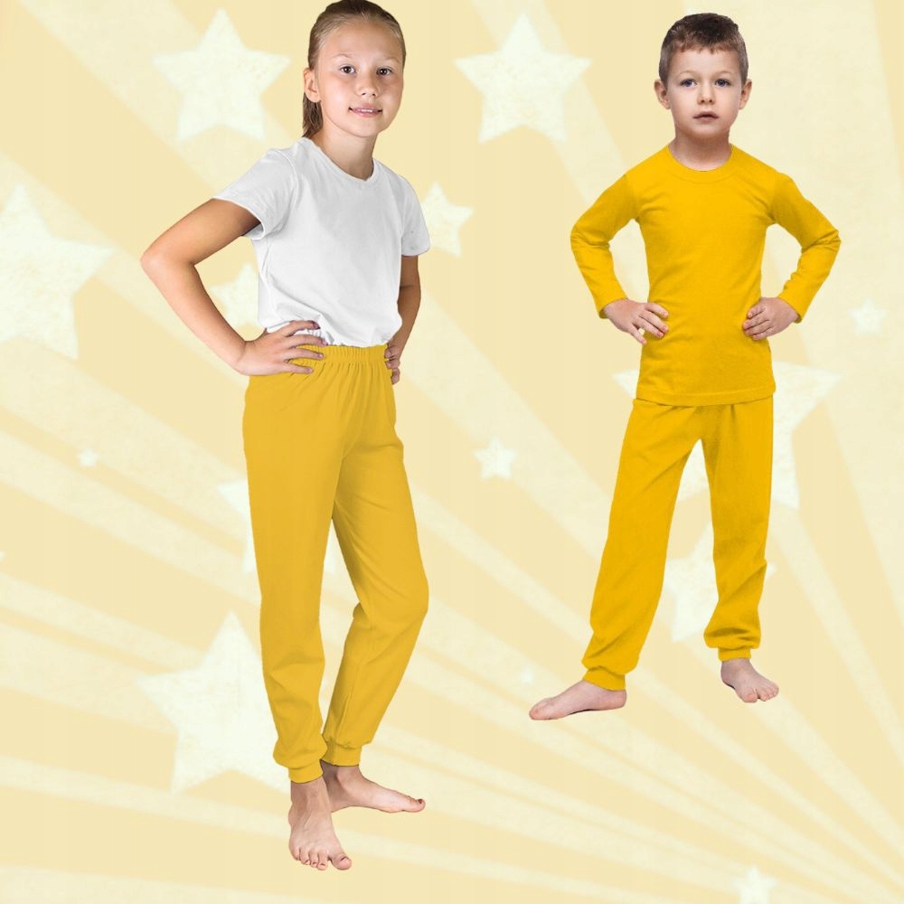 SPODNIE DRESOWE DZIECIĘCE 128 BAWEŁNIANE GŁADKIE ŻÓŁTE CHŁOPIĘCE DZIEWCZĘCE Wiek dziecka 0 +