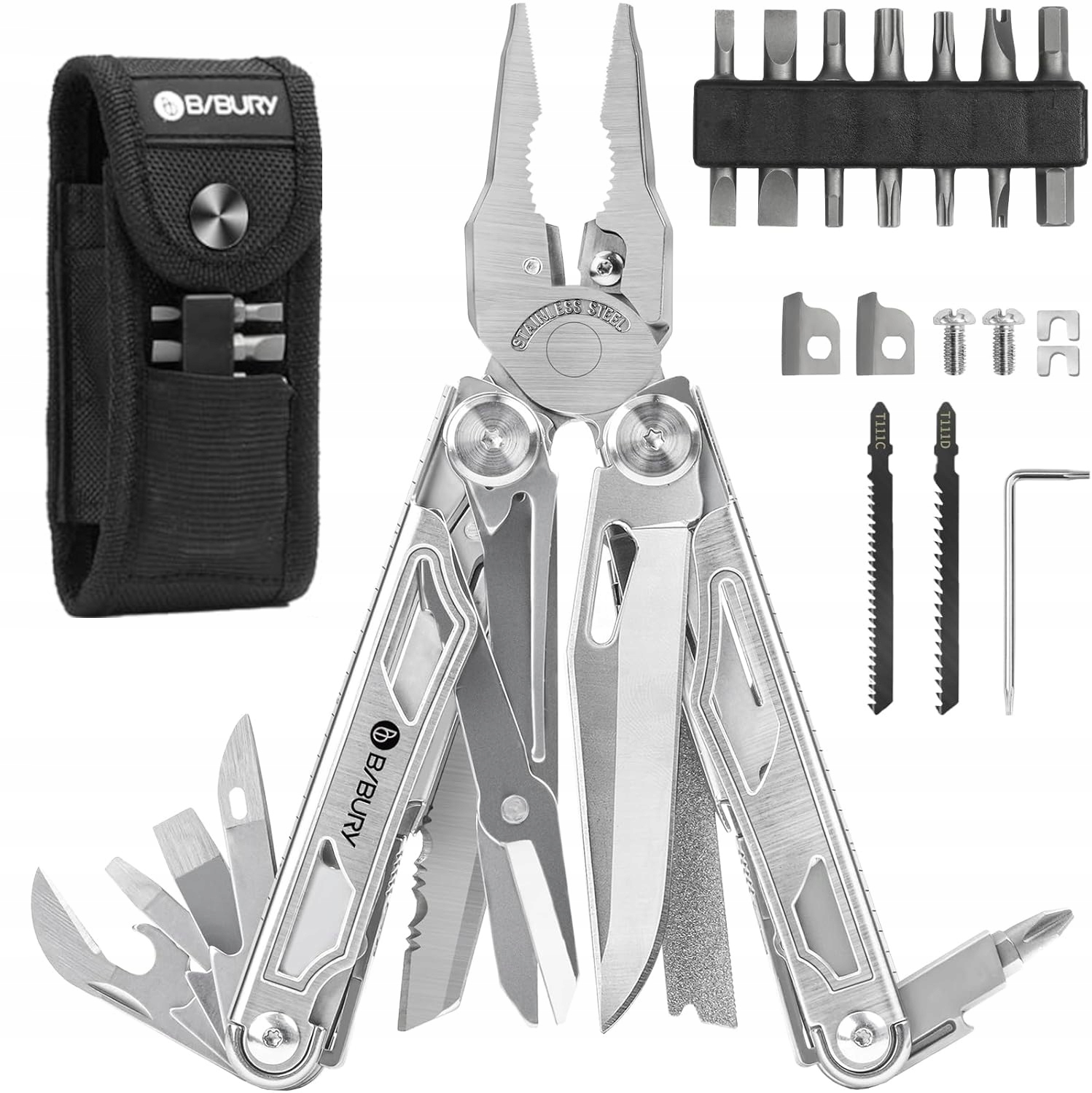 NARZĘDZIE WIELOFUNKCYJNE MULTITOOL BIBURY PRO AŻ 19 NARZEDZI + POKROWIEC