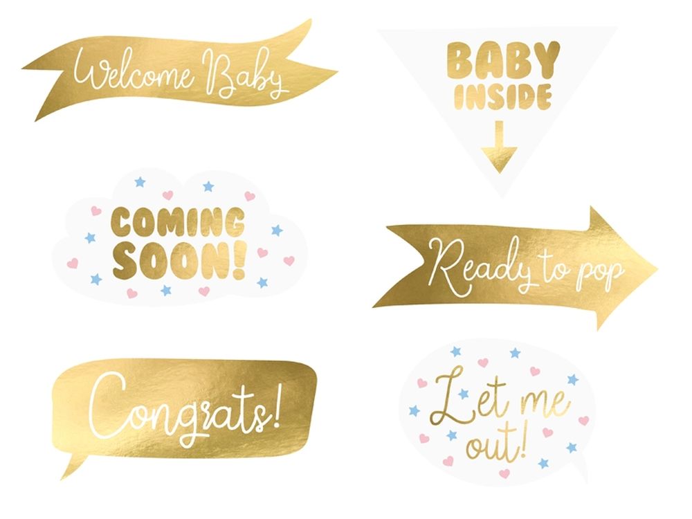 

Gadżety do zdjęć na Baby Shower 6szt