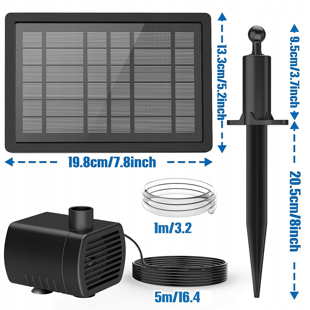 5W FONTANNA SOLARNA OGRODOWA PŁYWAJĄCA POMPA WODY DO OCZKA WODNEGO STAWU Kod producenta 6HG0897BK123