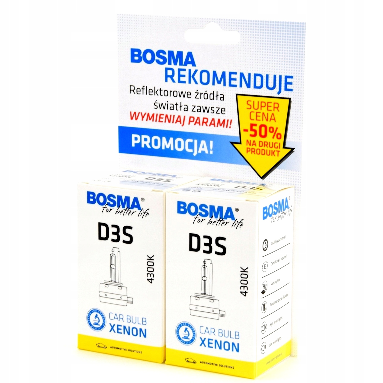 Bosma Xenon D3S 4300K 42V35W PK32d-5 Duo Pak 9518D