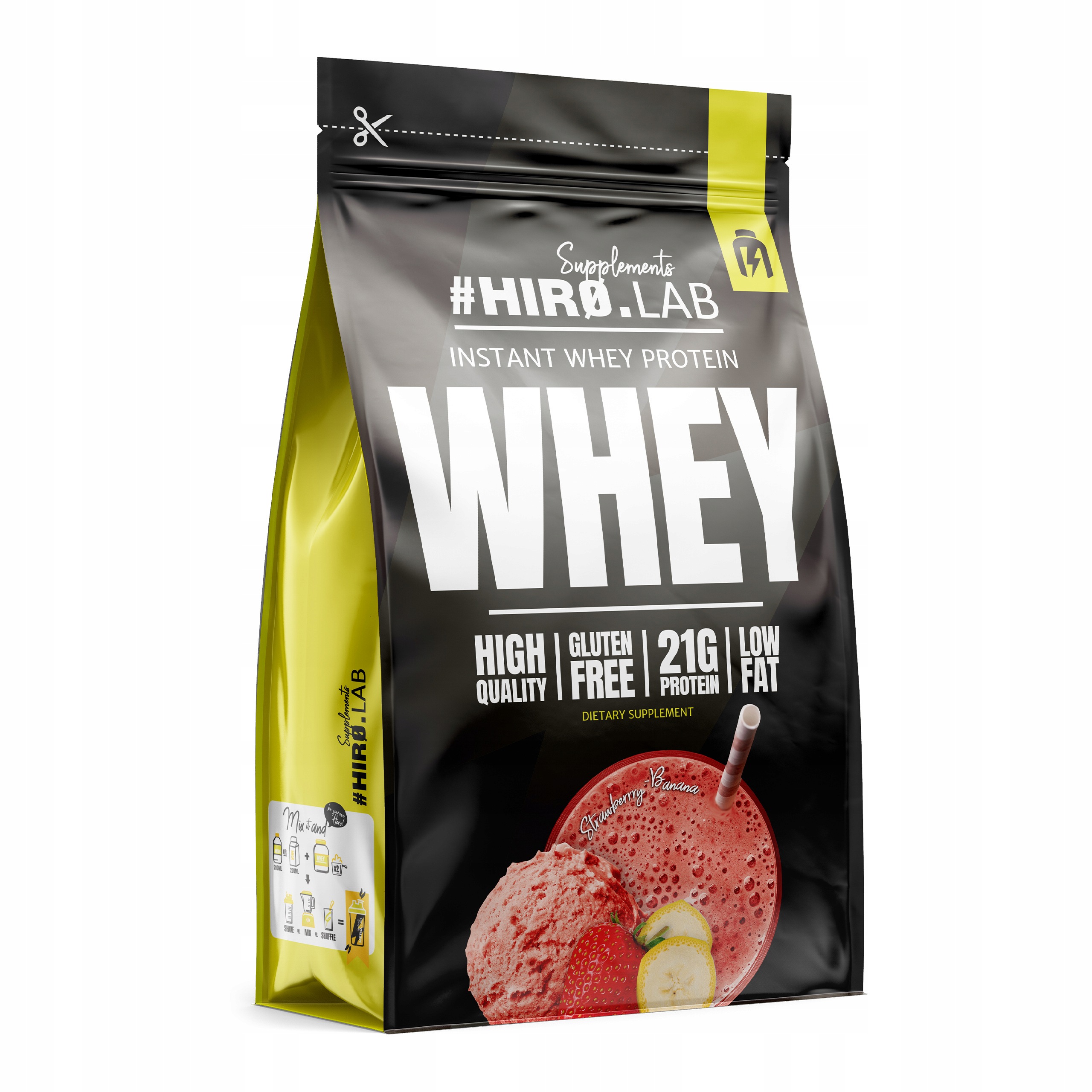 Protein Wpc Hiro.lab 750g Jahoda Banán Whey Protein 25p