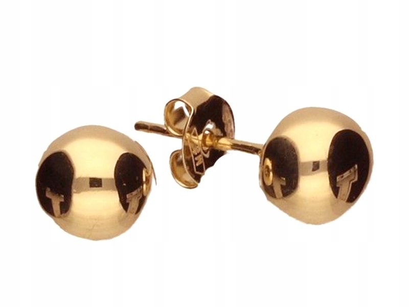 

Złote kolczyki 333 małe kuleczki 7 mm 1,64 g