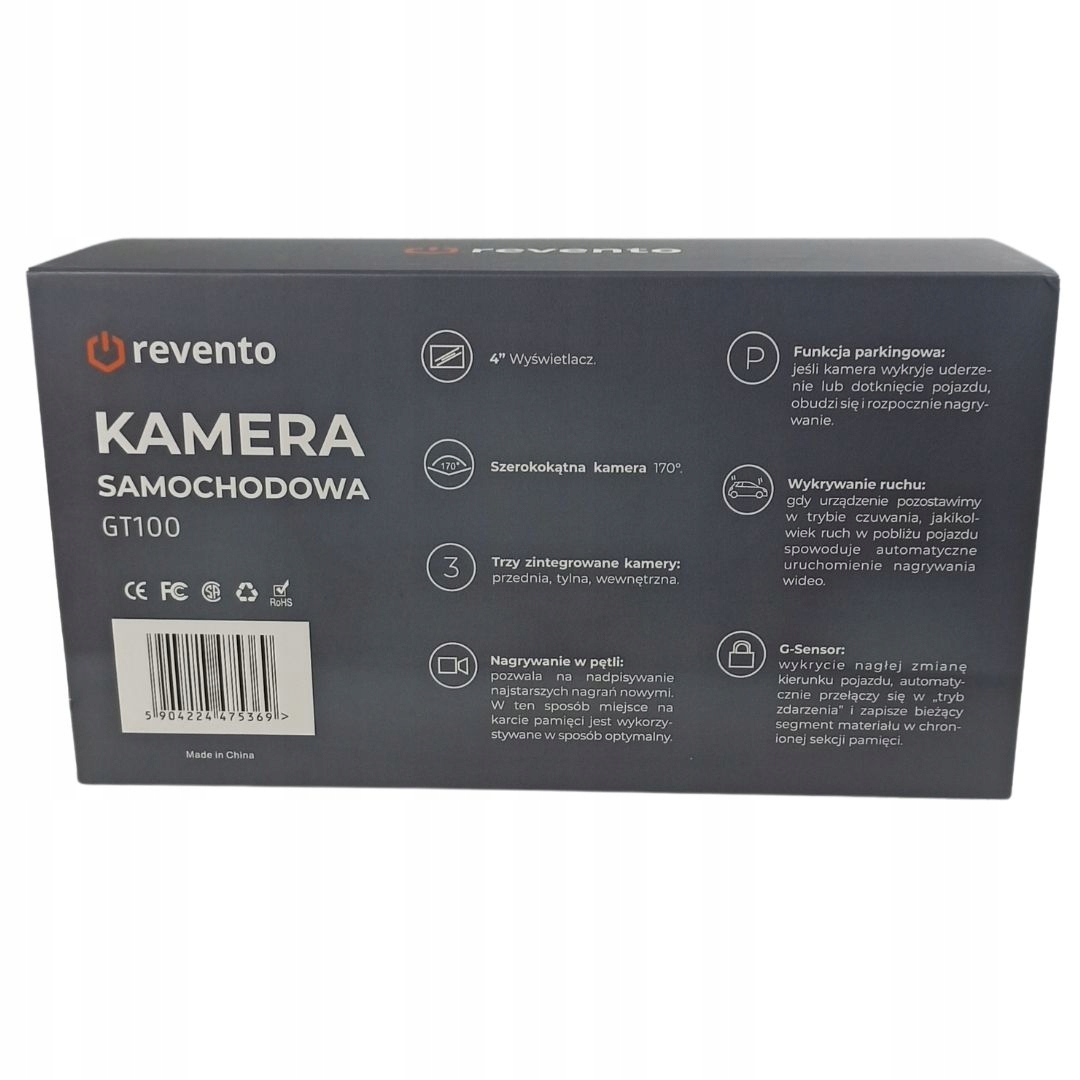 Video Rejestrator Jazdy Kamera Cofania 3 Kamery Producent code GT100