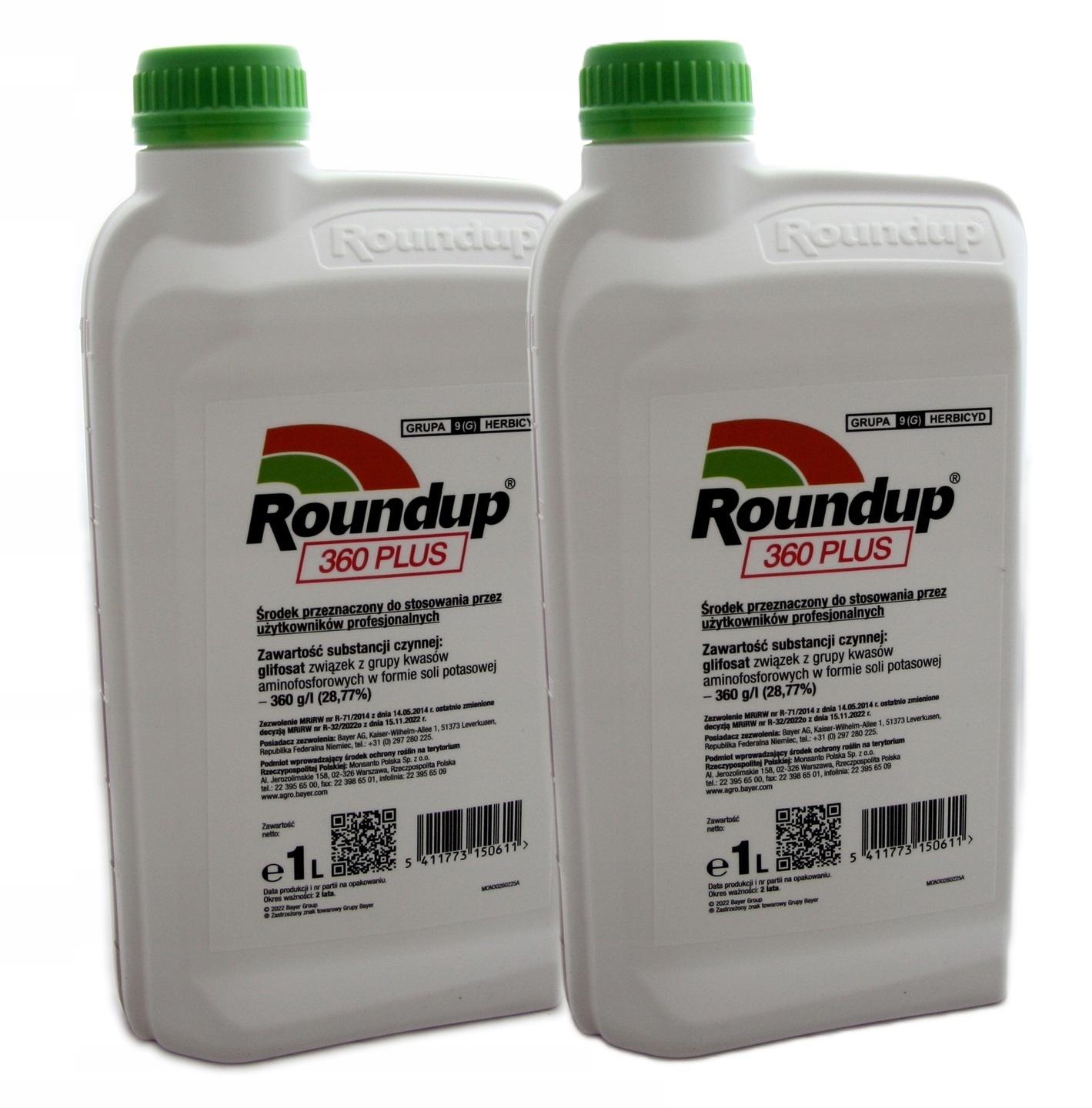 Roundup 360L Plus Środek Chwastobójczy oprysk na chwasty 1l glifosat 2 szt.