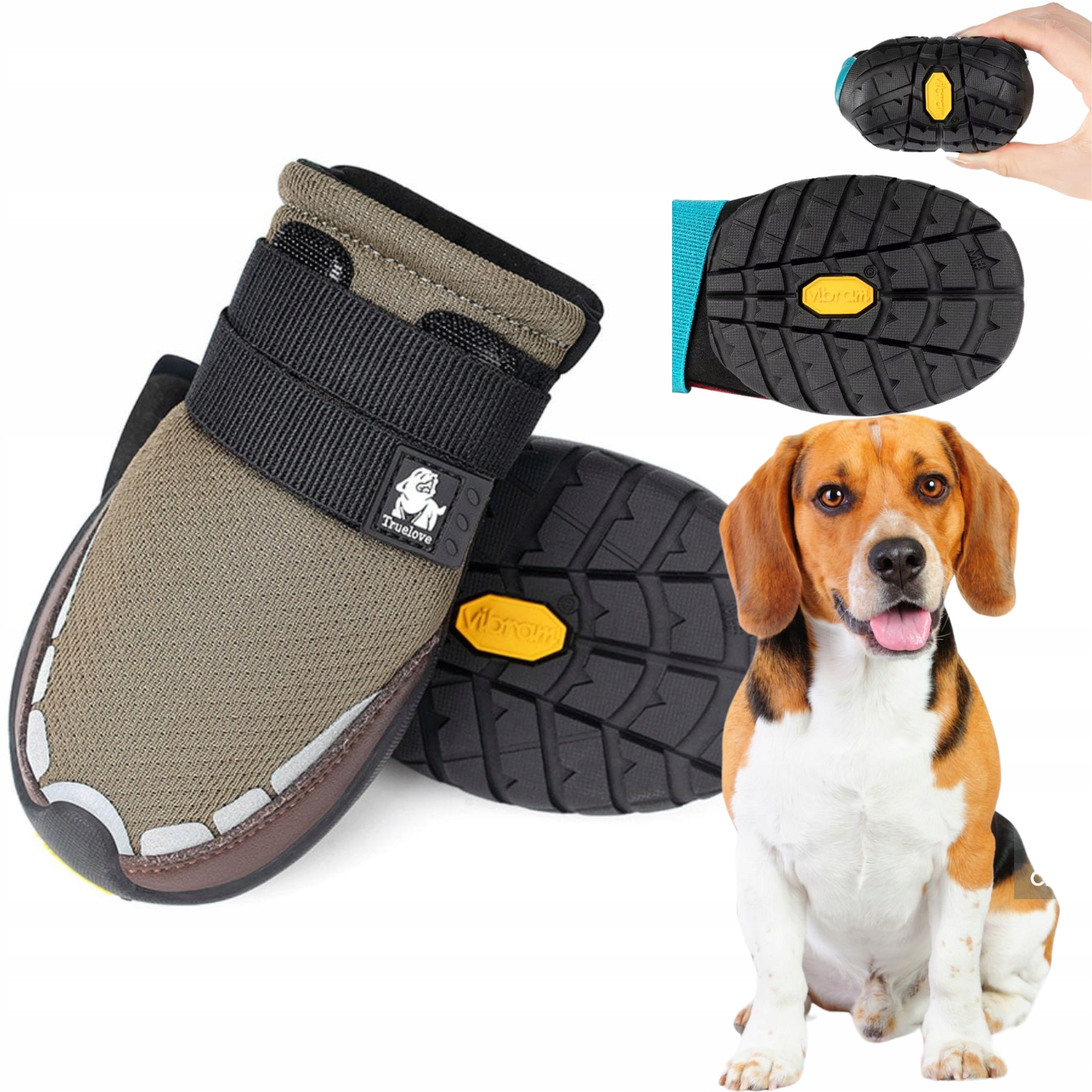 Levně Boty Pro Psa Truelove On Track Podrážka Vibram S (2 ks) 5,7 cm Hnědé