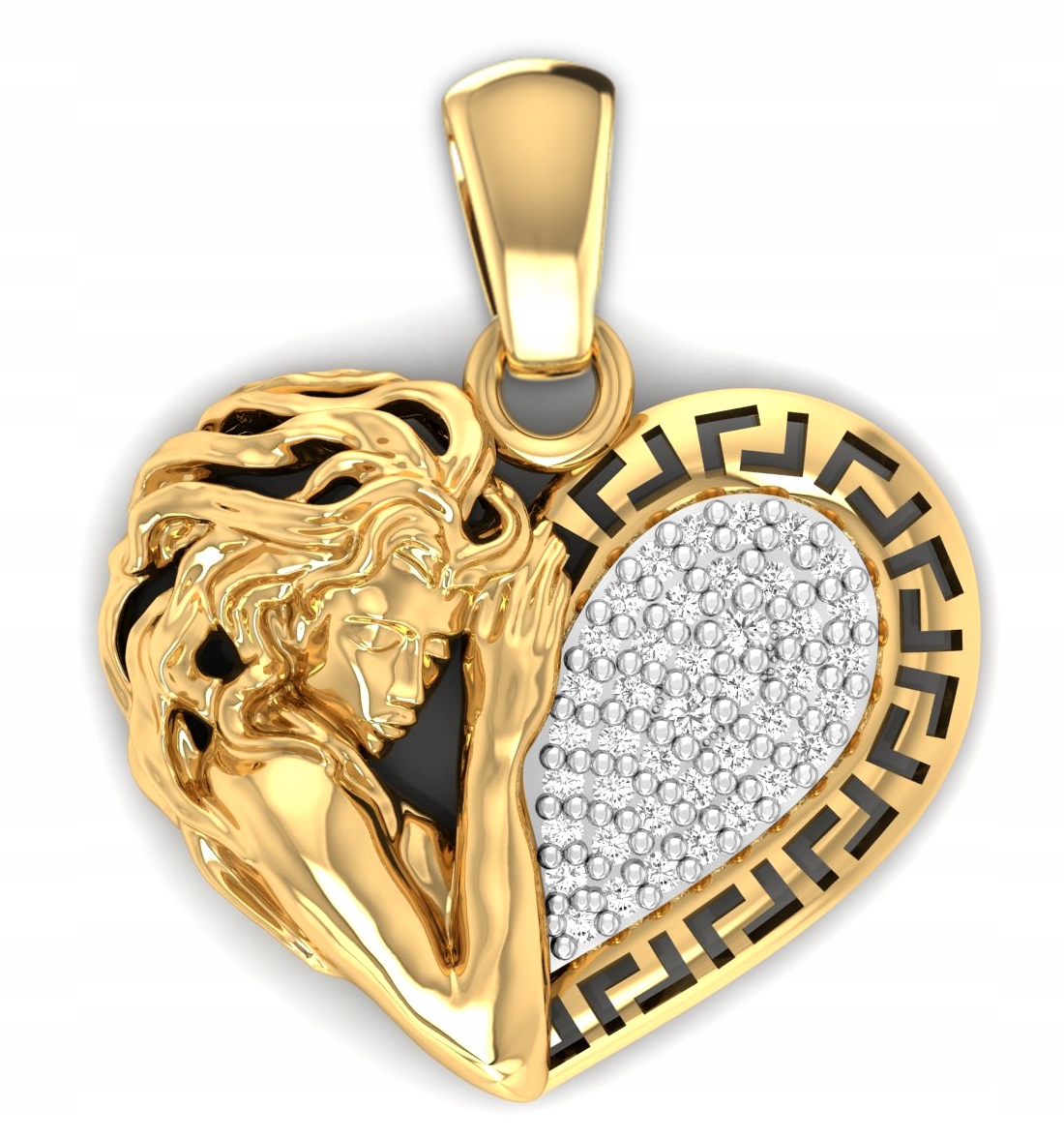 Zlatý Přívěsek Srdce S Ženou Pr. 585