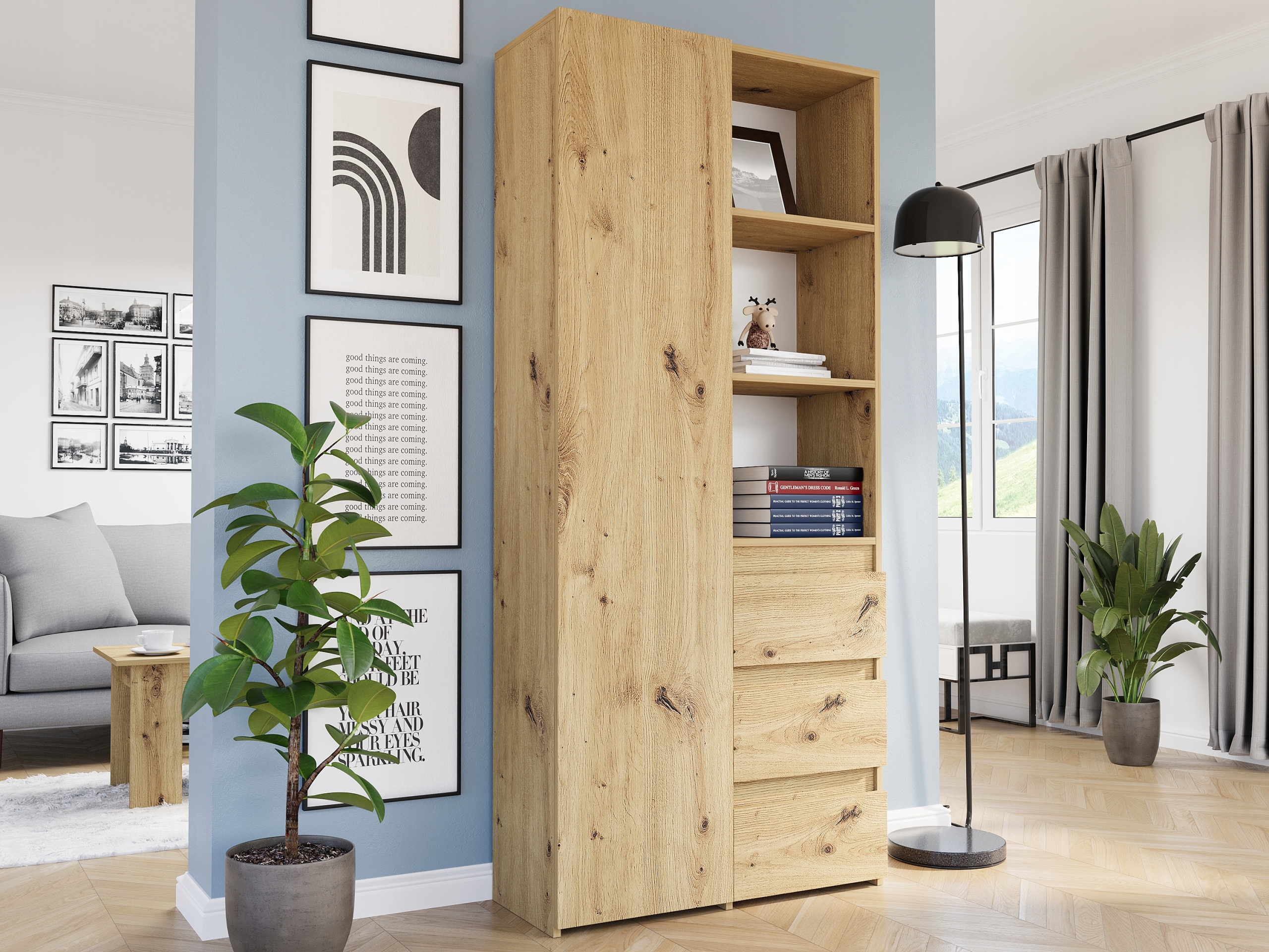 REGAŁ KSIĄŻKI BIUROWY 3 SZUFLADY B-80-S3 ARTISAN