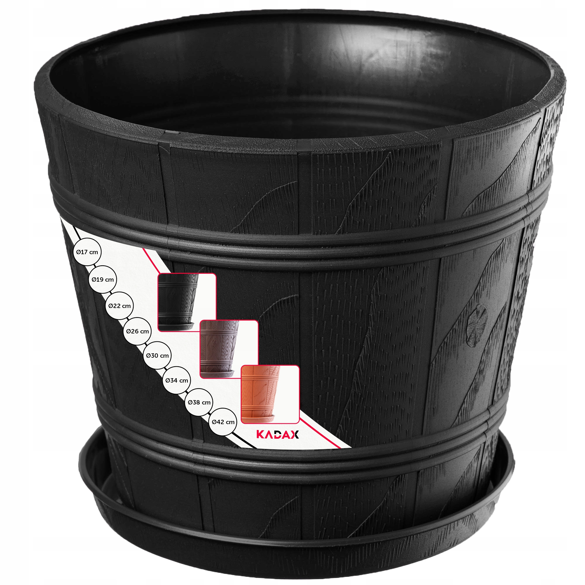 

Doniczka Osłonka Na Kwiaty Podstawka Grafit 42cm