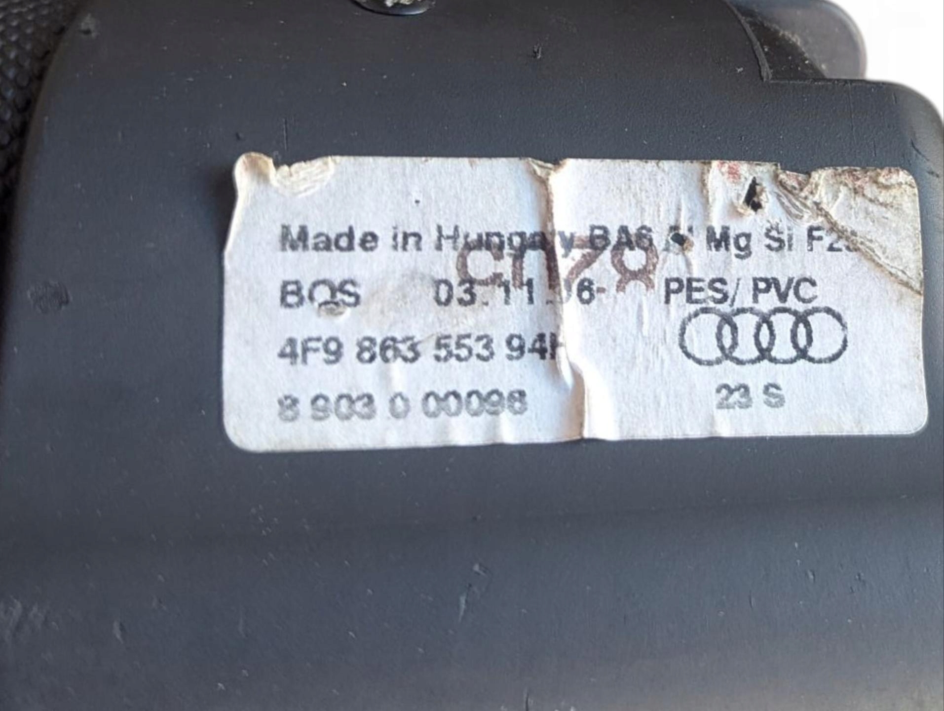 blinds boot Audi A6 C6 2006 4F986355394H