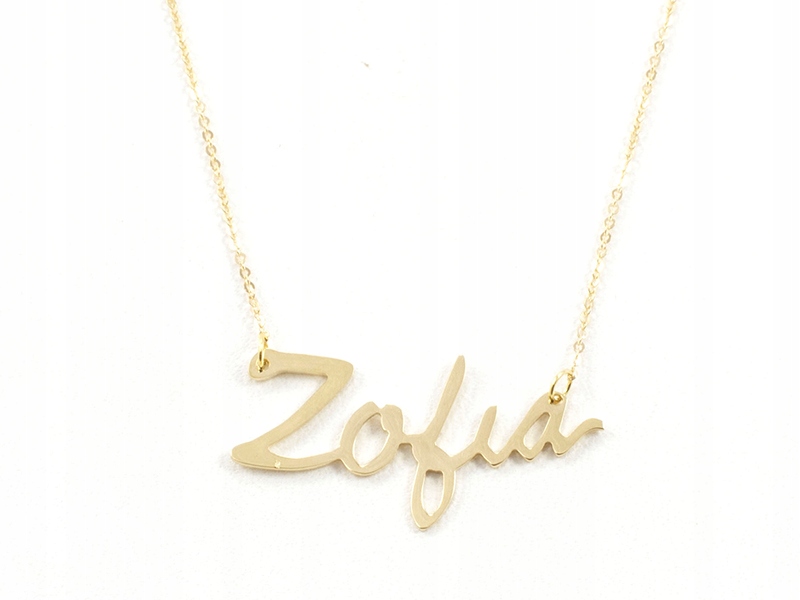 Zlatý řetízkový náhrdelník 585 s jménem zofia, módní vzor jako dárek