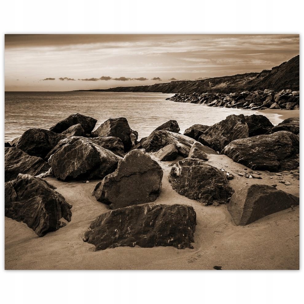 

Plakat 50x40 Morska plaża w sepii