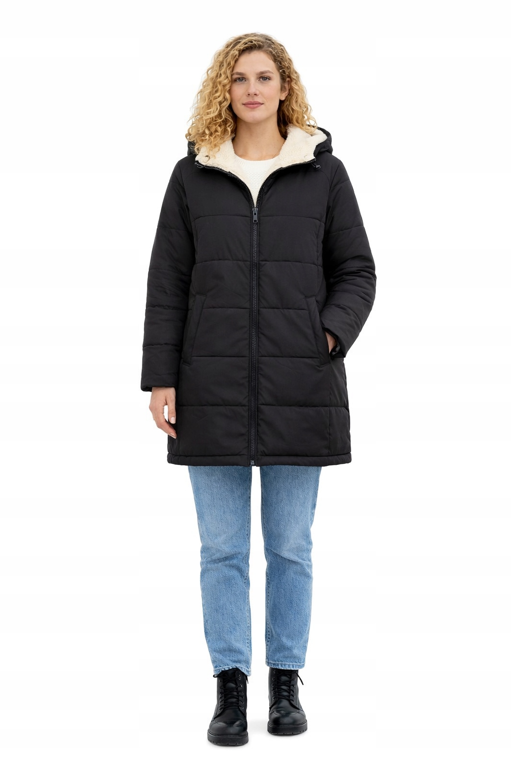 Zimní Bunda S Kapucí A Zateplením, Oboustranná, L I3A