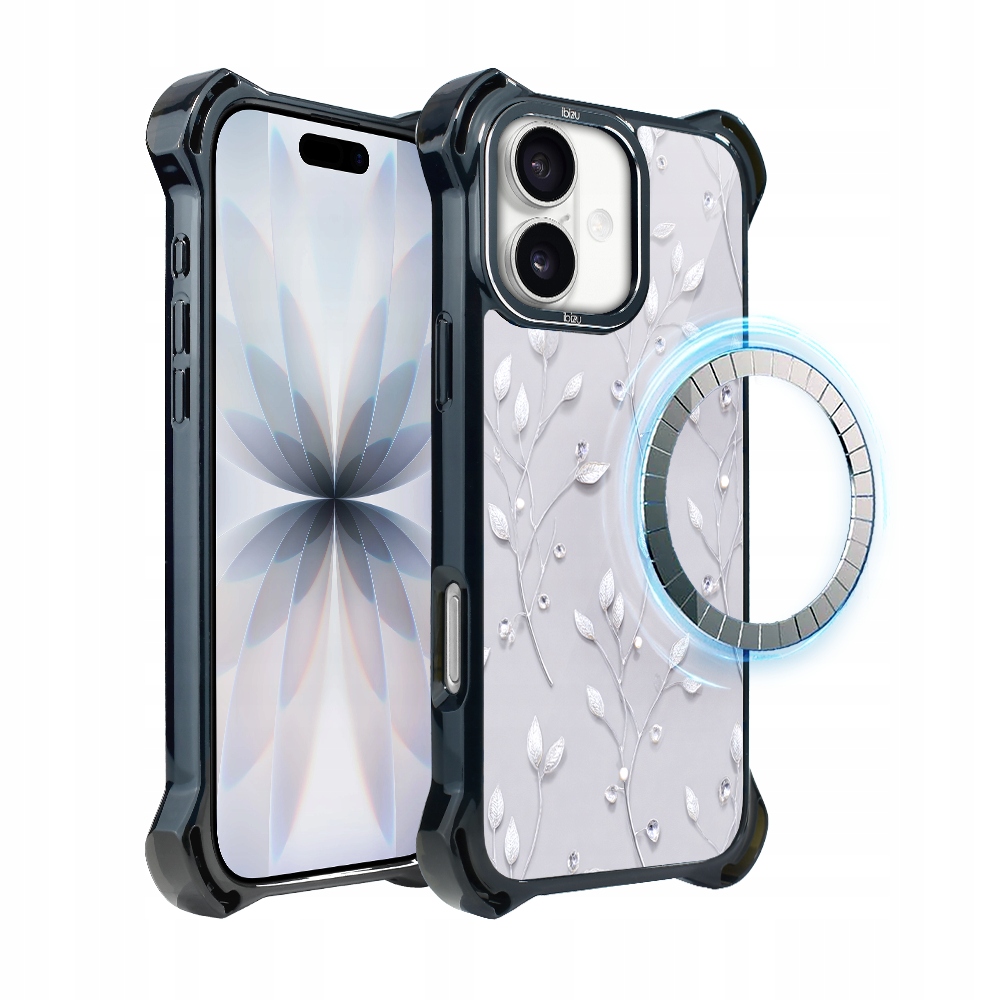 Pouzdro pro iPhone 17 Ibizu DropGuard Ultra s MagSafe, Ledové květy