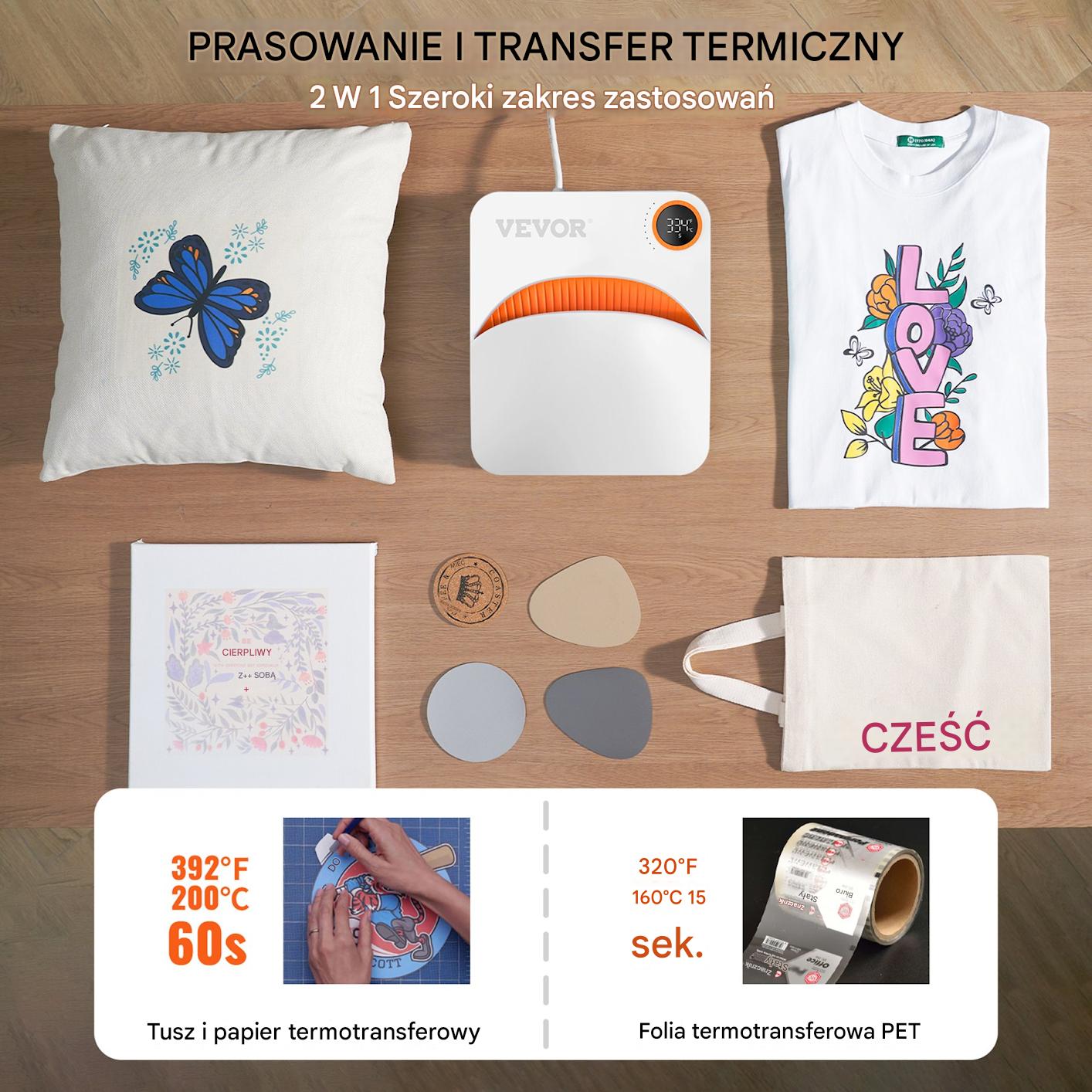 Przenośna Prasa Termiczna 27 x 32 cm Model Vevor