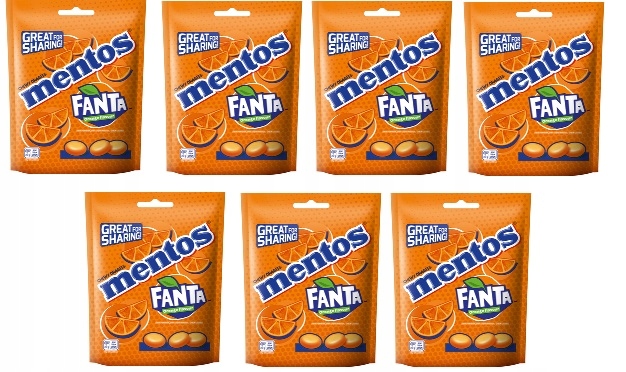 7x 160g Mentos cukierki smak Fanta Karton