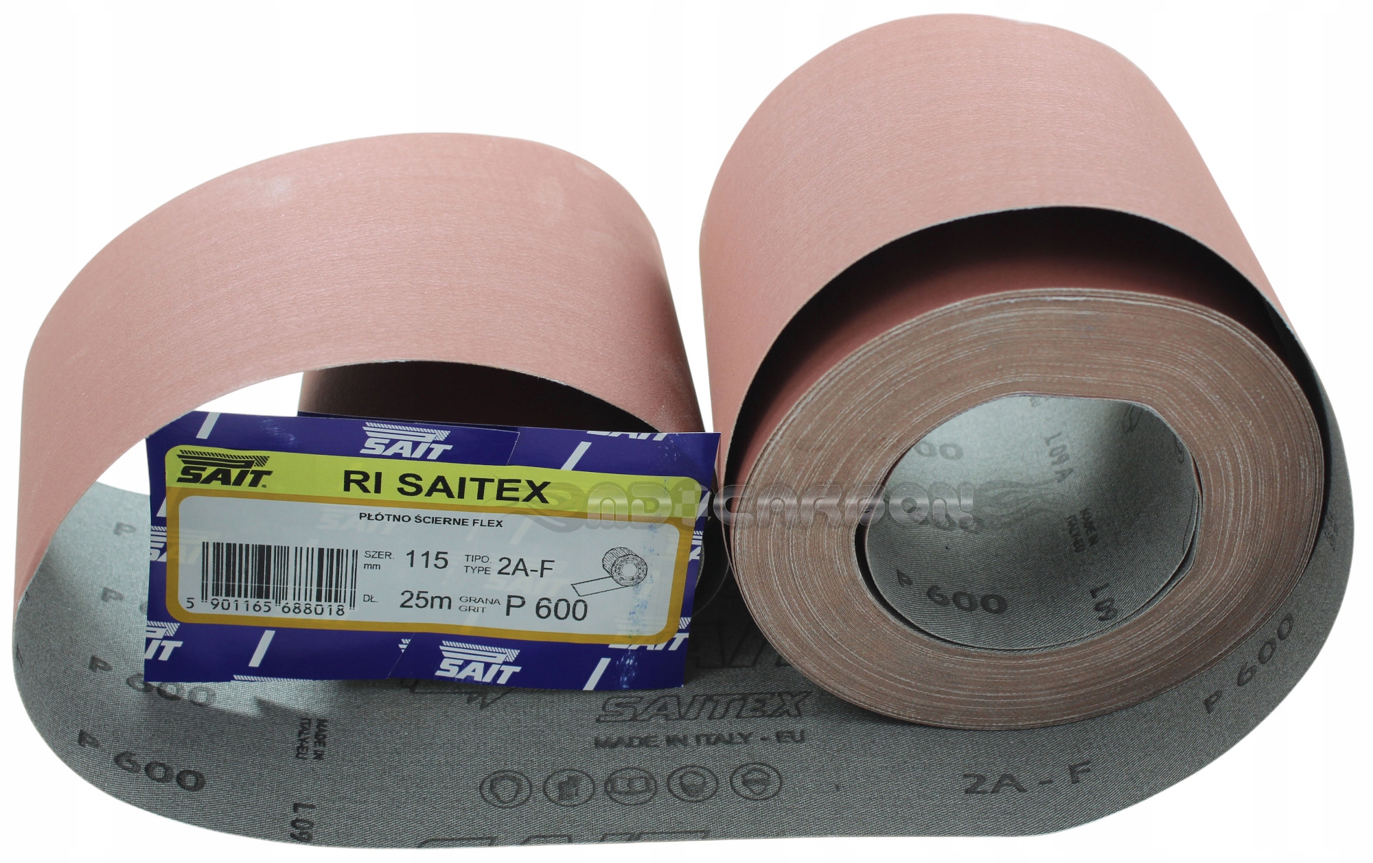 Sait Płótno Ścierne Papier P600 Ri Saitex Flex 2AF Stal Metal Żeliwo 1m