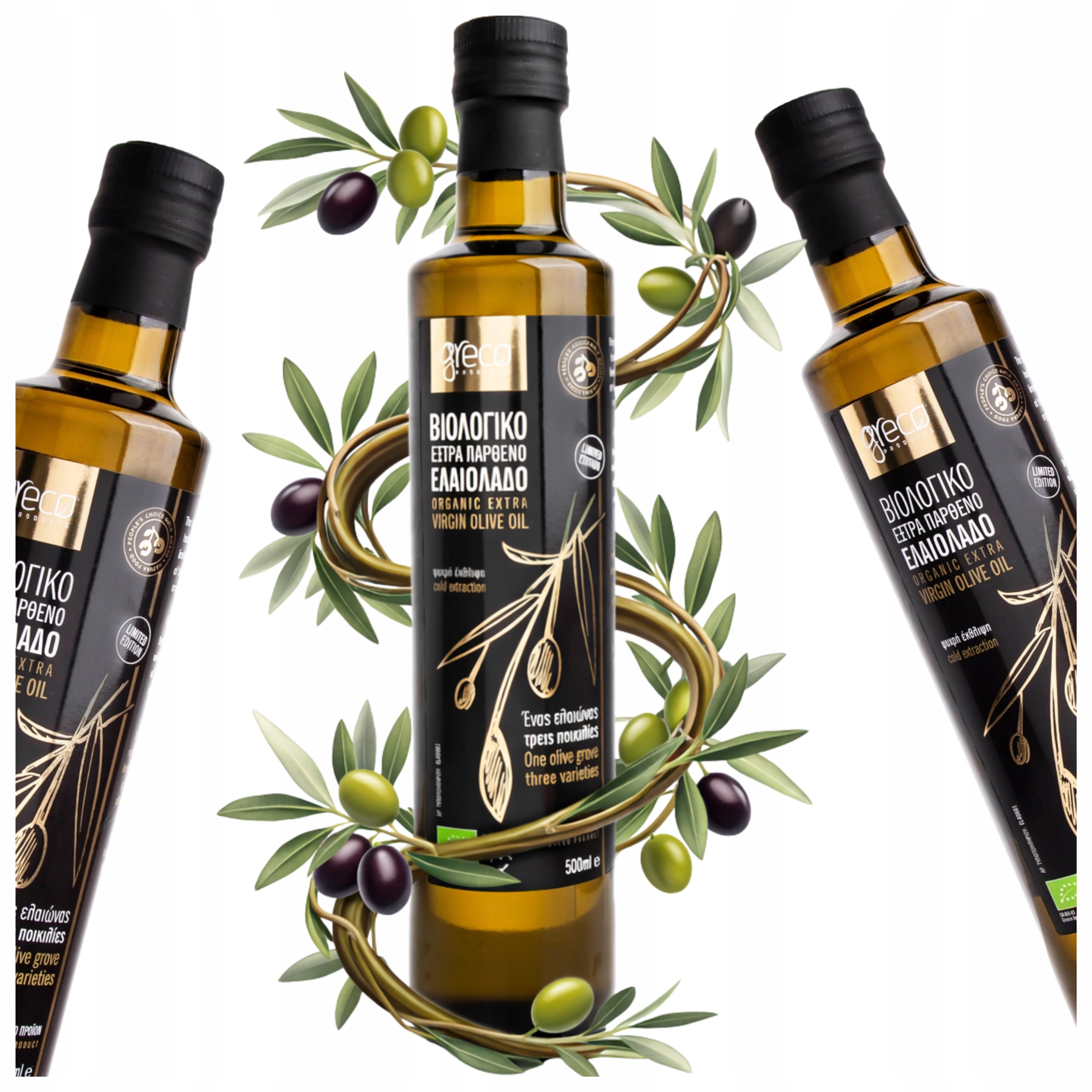 Levně Extra Panenský Řecký Olivový Olej 500 ML, Organická Bio Edice, Limitovaná Edice