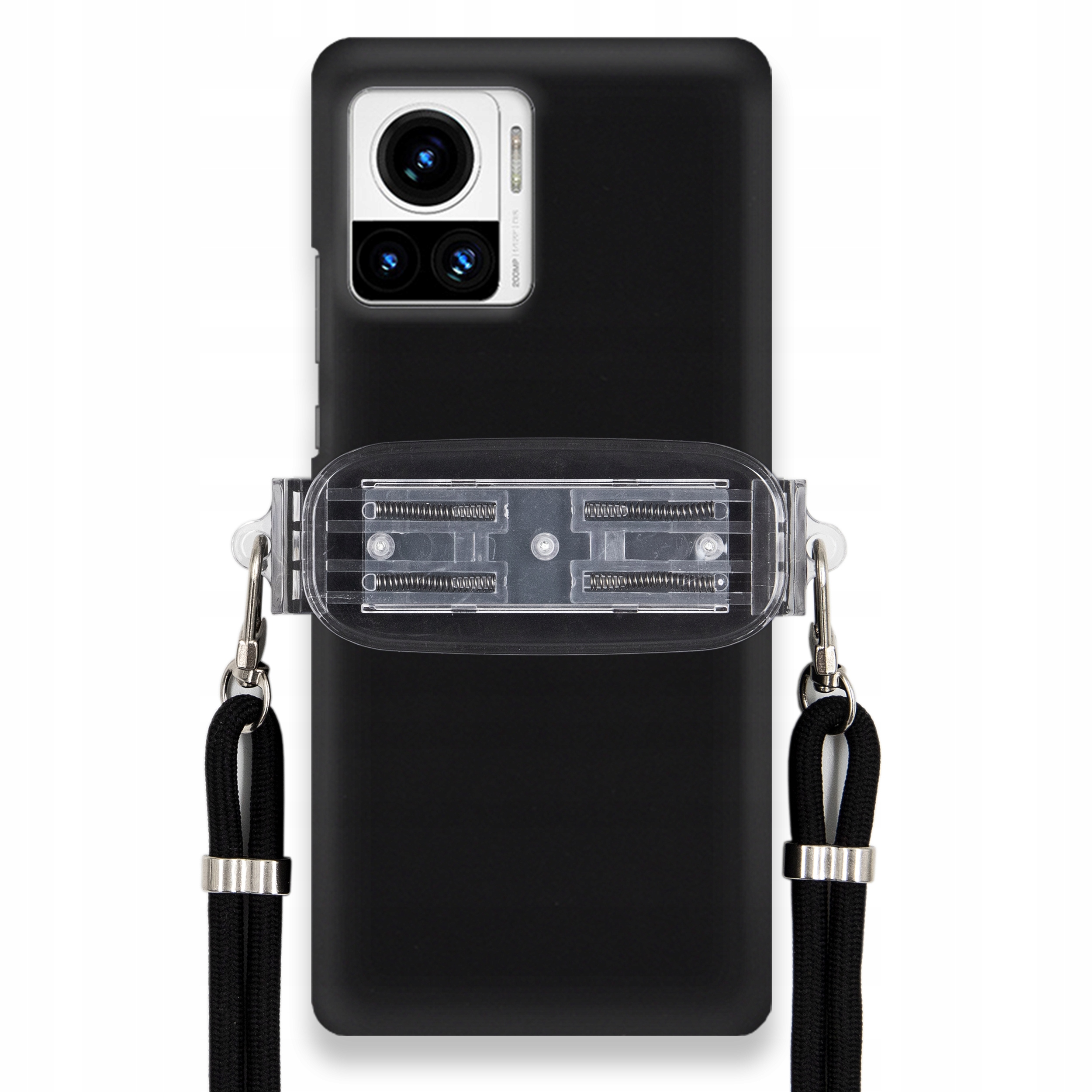 Puzdro Pre Motorola Edge 30 Ultra Mat Case Univerzálny Držiak, Čierna Šnúrka