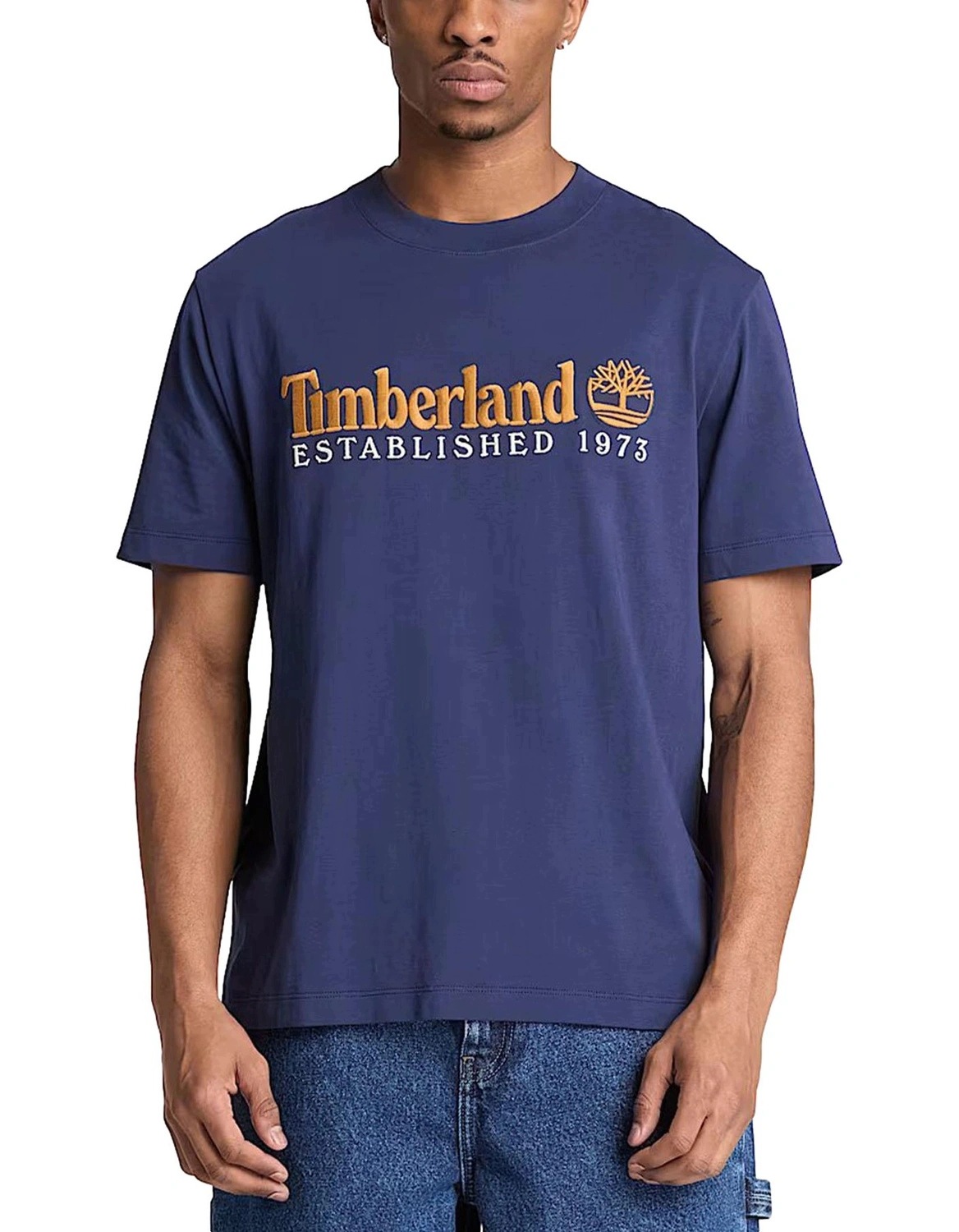 Tričko pánské Timberland tričko Established regular námořnická modrá bavlněné