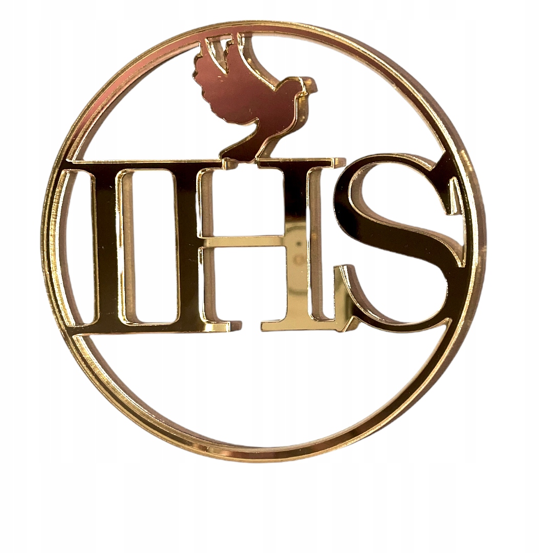 TOPPER KOMUNIJNY ZESTAW PIERWSZA KOMUNIA SWIETA IMIE NA BOK IHS ZLOTY Marka Kapart