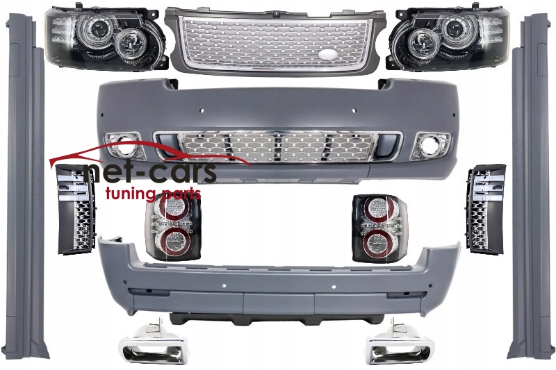 ZDERZAK LAMPY GRILL RANGE ROVER 02-09 L322 AUTOBIOGRAPHY