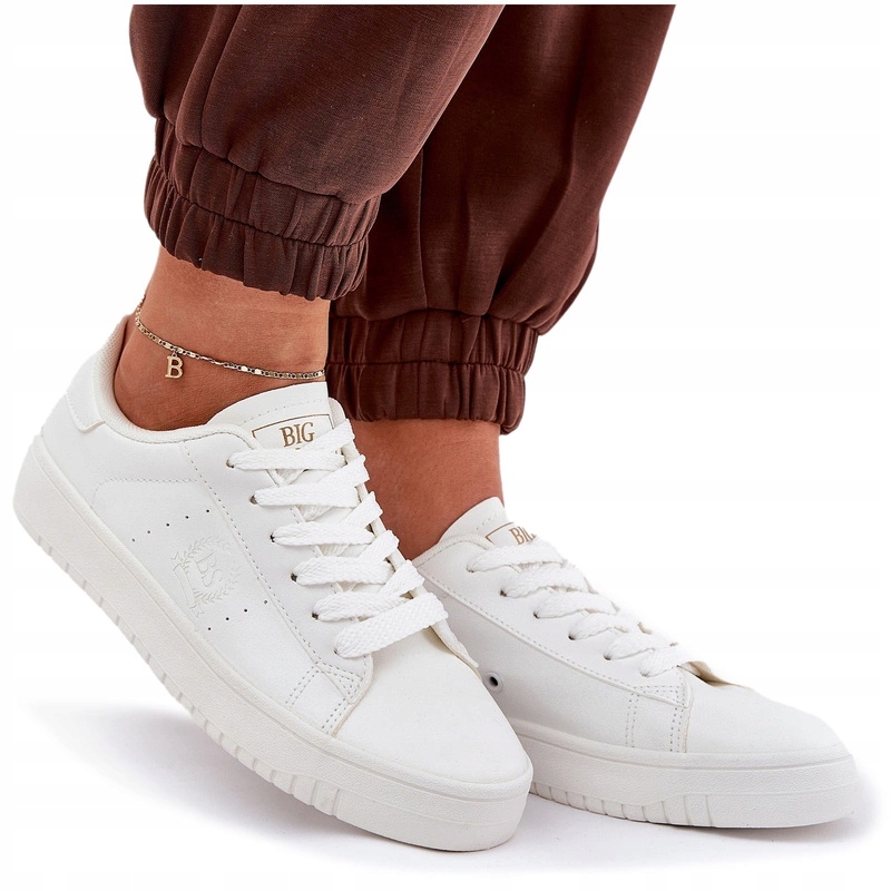 Trampki Damskie Niskie Eko Skórzane Big Star NN274577 Białe 39