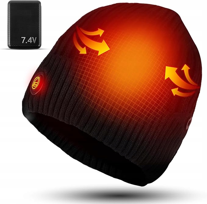 Vyhřívaná pánská teplá čepice 7000 Mah Akumulátor topná čepice