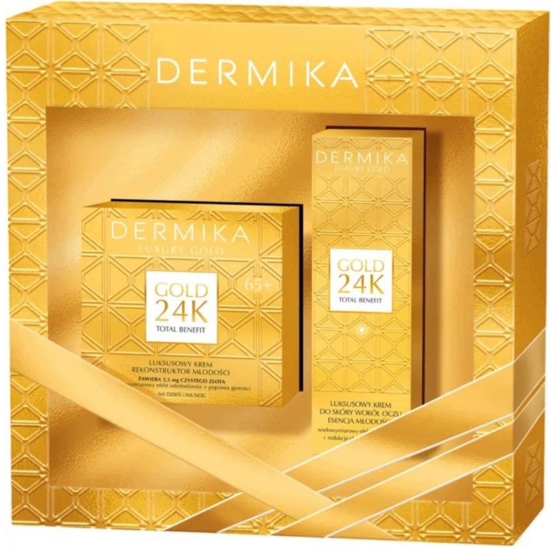 Dermika Luxury Gold 24K Sada pro péči o obličej a oční okolí 65+