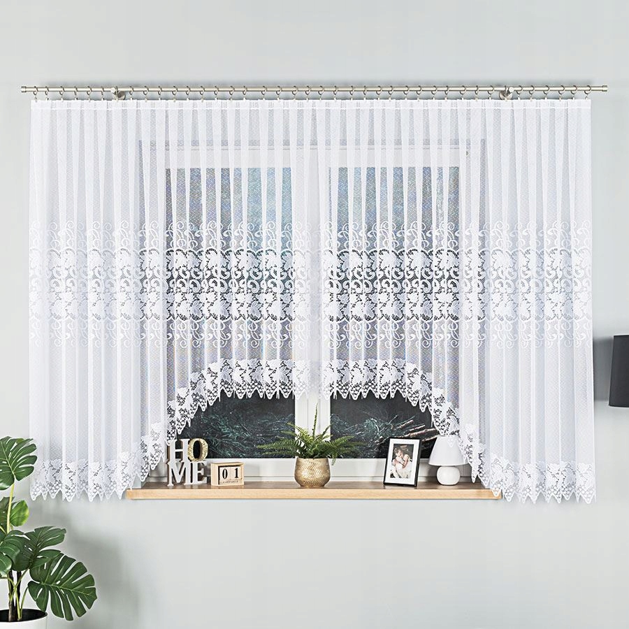 Záclona připravená na žabky Hernani 600x160 bílá