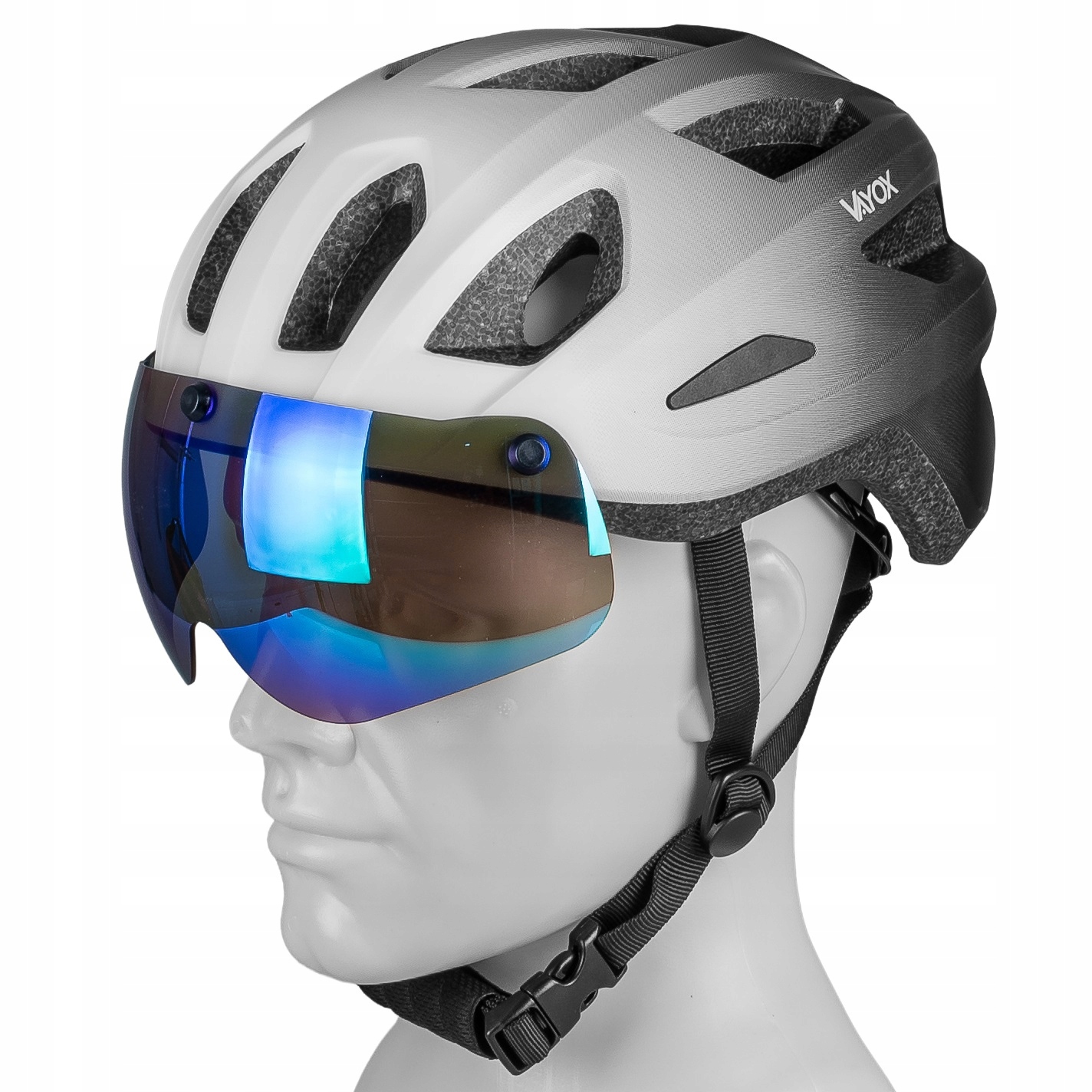 Cyklistická Přilba S Hledím Mtb Matná Nastavitelná 55-58 cm Zadní Světlo Vayox