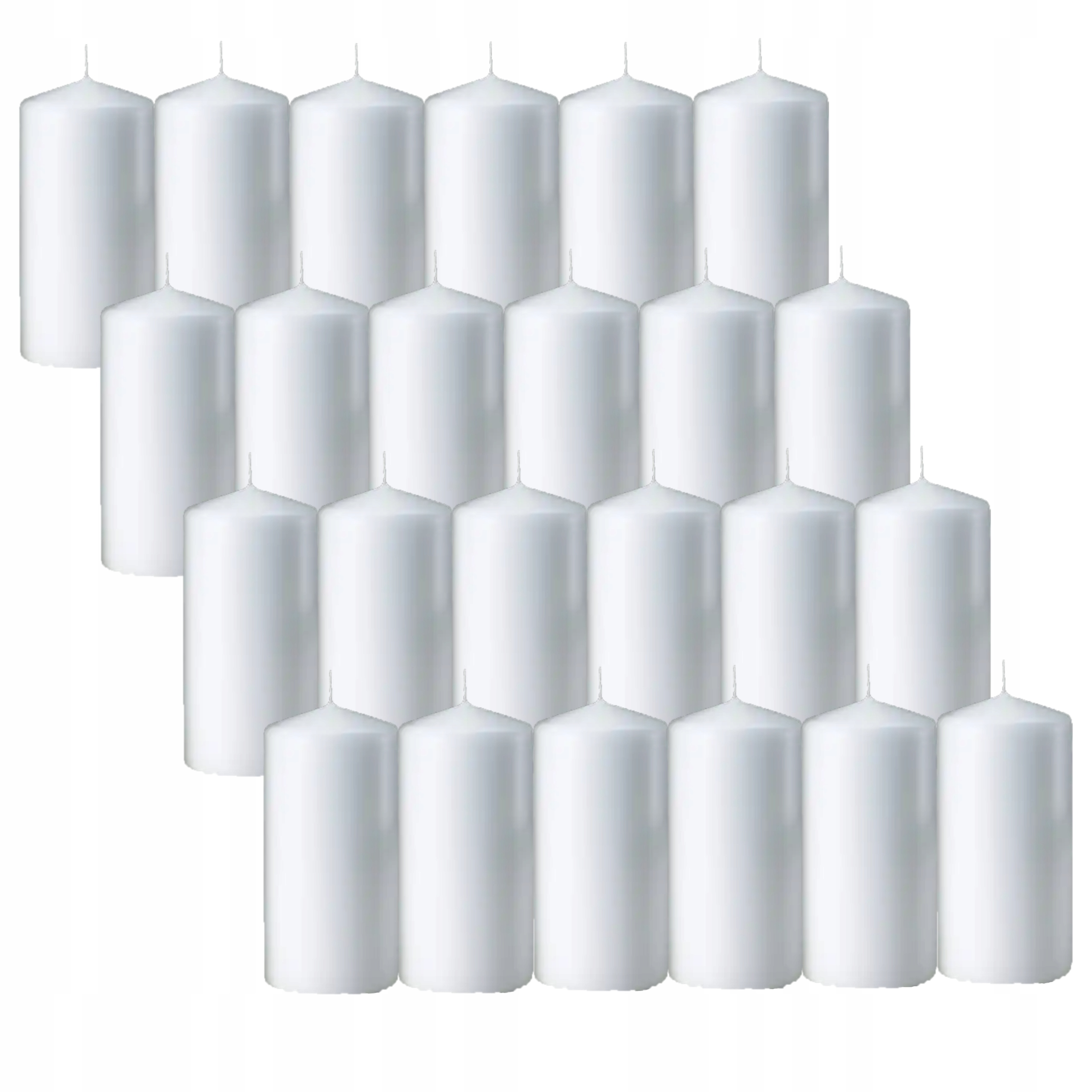 Bílé Svíčky Sada 24KS 10CM Stolní Svíčky Tradiční Válec 20H