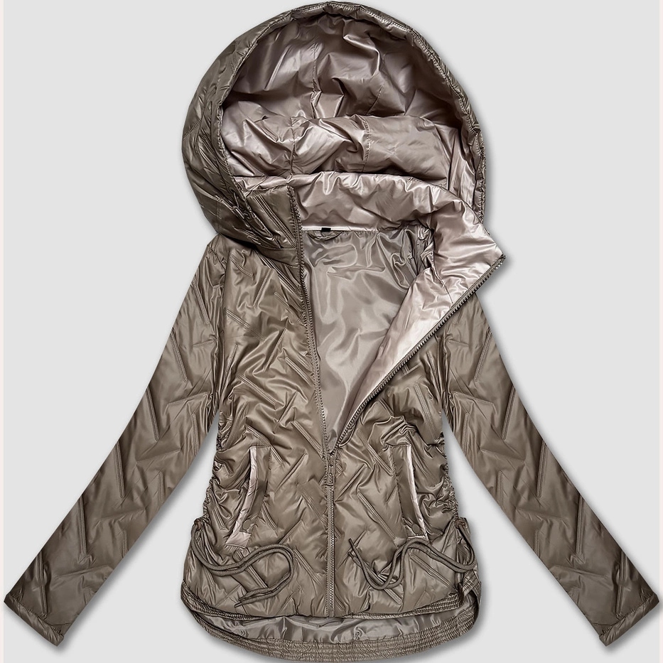 Bunda S Kapucí B8558 Béžová 52