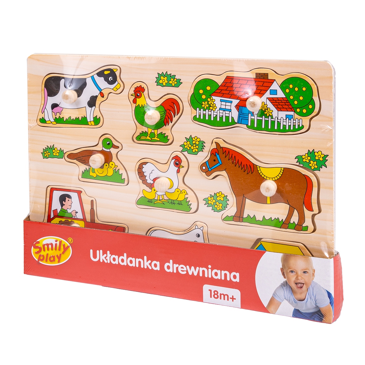 

Smily Play Układanka drewniana farma zwierzęta